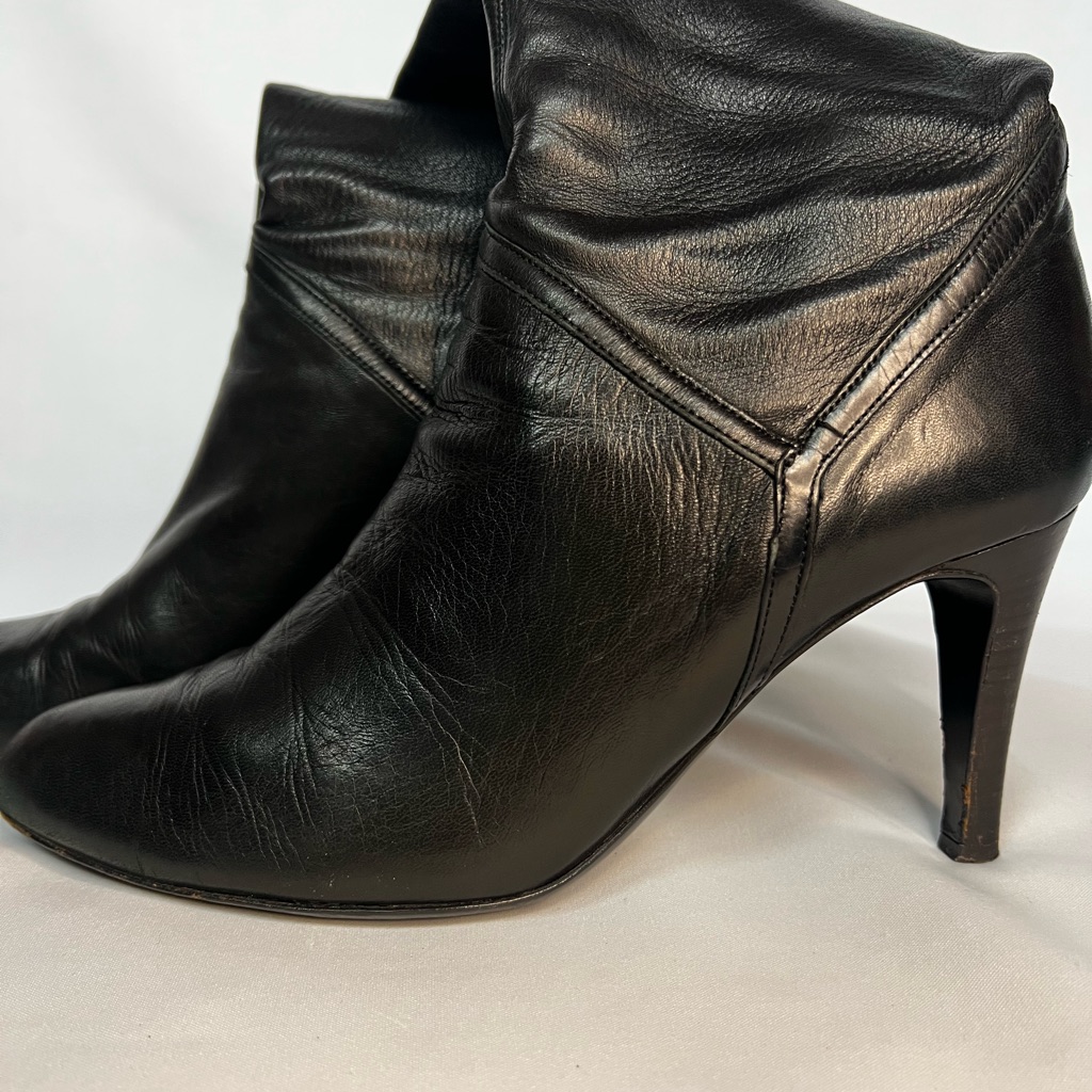 Vintage Cole Haan Made In Italy Black Leather Knee-High Boots In Size 8b